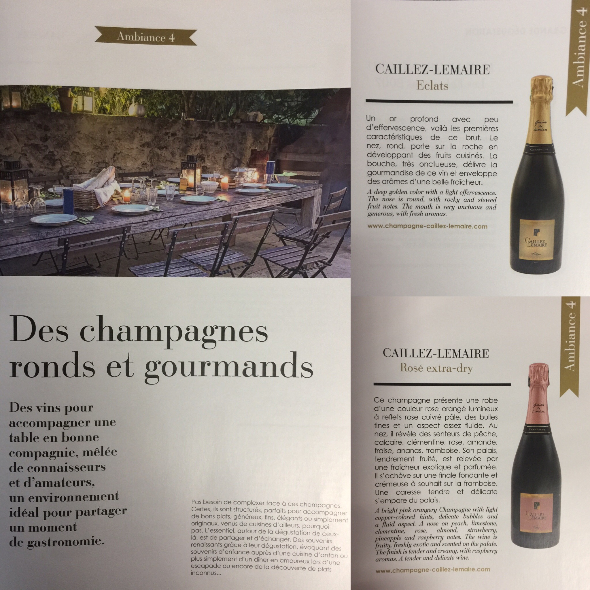 Champagnes ronds et gourmands, Eclats brut, Rosé extra-dry